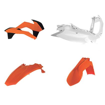 Kit plastiques Acerbis couleur orange fluo / blanc