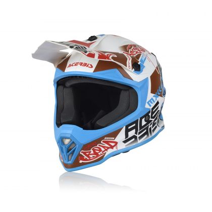 Casco de motocross Acerbis STEEL WHITE BLUE NIÑO Ref : AE3101 