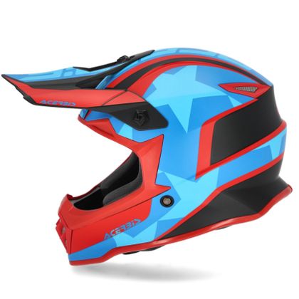 Casco de motocross Acerbis STEEL RED/BLUE INFANTIL - Rojo / Azul