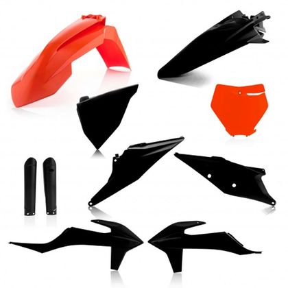 Kit de piezas de plástico Acerbis FULL KIT NEGRO/NARANJA - Negro / Naranja