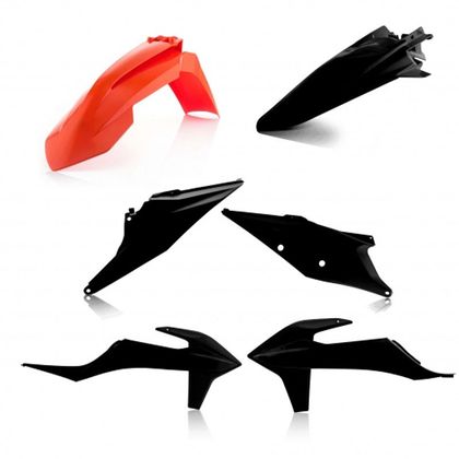 Kit plastiques Acerbis COULEUR NOIR/ORANGE - Noir / Orange