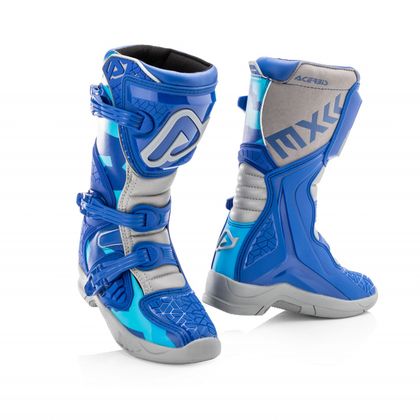 Botas de motocross Acerbis X-TEAM KID BLUE/GREY - Botas niño/a Motoblouz.es