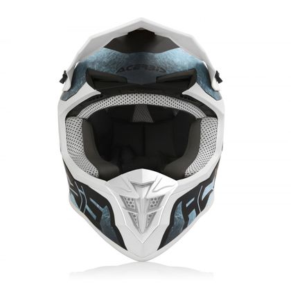 Casco de motocross Acerbis LINEAR WHITE/LIGHT BLUE 2023 - Blanco / Azul
