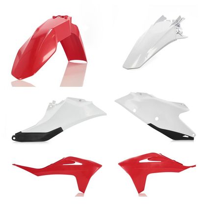 Kit plastiques Acerbis couleur rouge/blanc - Rouge / Blanc