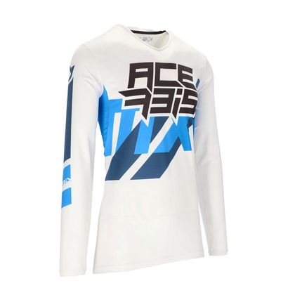 Camiseta de motocross Acerbis X-FLEX THREE 2023 - Blanco / Azul Ref : AE3619 