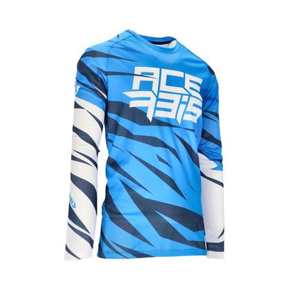 Camiseta de motocross Acerbis MX J-WINDY FOUR VENTED 2023 - Blanco / Azul Ref : AE3626 