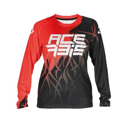 Camiseta de motocross Acerbis MX J-KID THREE - Negro / Rojo Ref : AE3627 