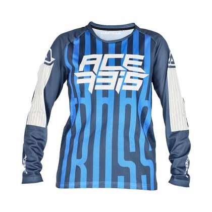 Camiseta de motocross Acerbis MX J-WINDY FIVE KID VENTED - Blanco / Azul
