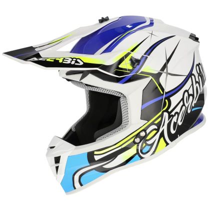Casque cross Acerbis LINEAR 22.06 GRAPHIC 2026 - Blanc / Bleu Ref : AE6731 