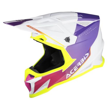 Casque cross Acerbis T711 2026 - Blanc / Violet Ref : AE6714 