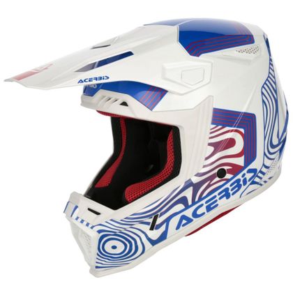 Casque cross Acerbis WHOOPS - GRAPHIC 2026 - Blanc / Bleu Ref : AE6721 