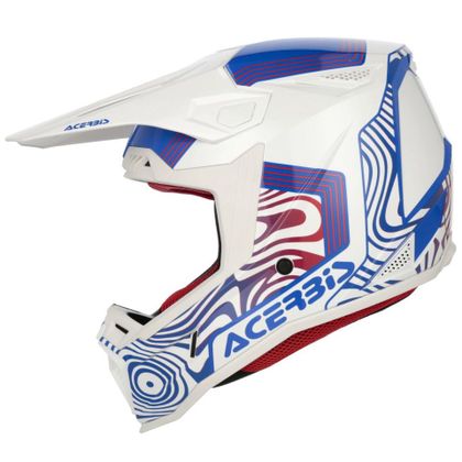 Casque cross Acerbis WHOOPS - GRAPHIC 2026 - Blanc / Bleu