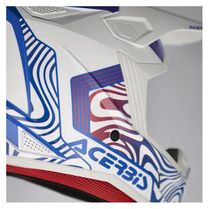 Casque cross Acerbis WHOOPS - GRAPHIC 2026 - Blanc / Bleu