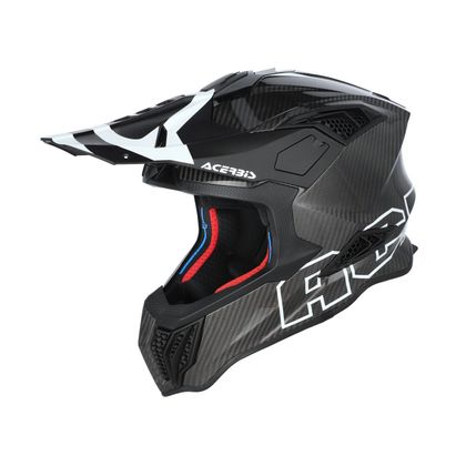 Casque cross Acerbis AIRSTRIKE-CARBON 2027 - Noir / Blanc Ref : AE6701 