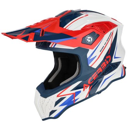 Casque cross Acerbis AIRSTRIKE-X 2026 - Blanc / Bleu Ref : AE6709 