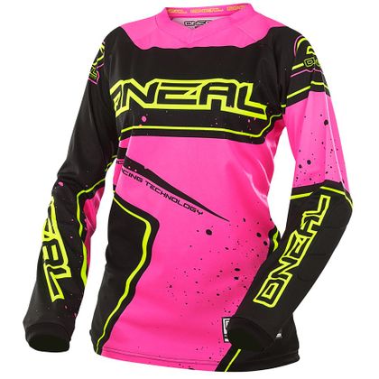Camiseta de motocross O'Neal ELEMENT RACEWEAR WOMEN  NEGRO ROSA AMARILLO 2017 Ref : OL0642 