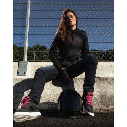 Blouson Moto Furygan ROMY - Noir / Rose