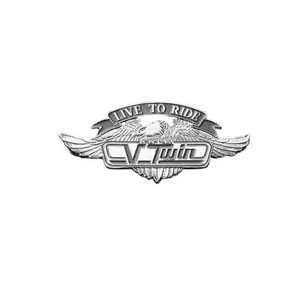 emblema Highway Hawk Adhesivo V-twin Large - Gris