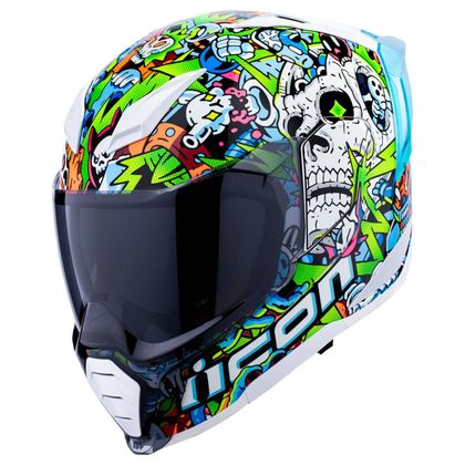 Icon ULTRAFLITE DOODLE 3 Integraalhelm - Wit / Veelkleurig Ref: IC0912 