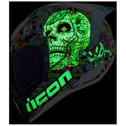 Icon ULTRAFLITE DOODLE 3 Integraalhelm - Wit / Veelkleurig