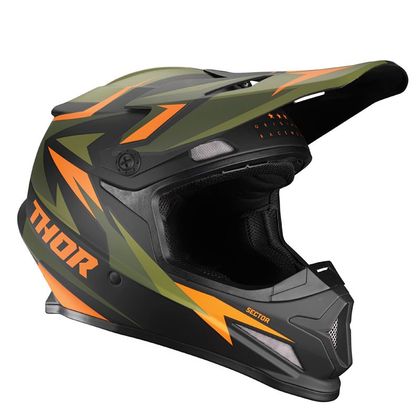 Casque cross Thor SECTOR - WARSHIP - GREEN ORANGE 2022 Ref : TO2599 