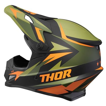 Casco de motocross Thor SECTOR - WARSHIP - GREEN ORANGE 2022