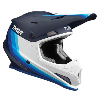 Casco de motocross Thor SECTOR - MIPS - RUNNER NAVY WHITE 2023 - Azul Ref : TO2781 