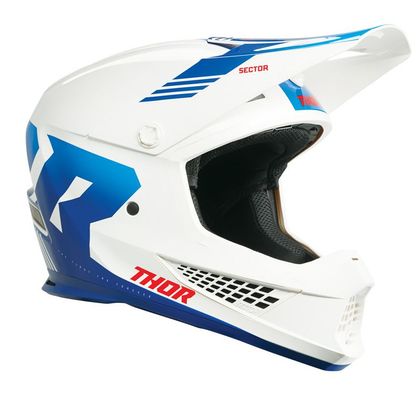 Casco de motocross Thor SECTOR 2 CARV 2023 - Blanco / Azul Ref : TO2940 