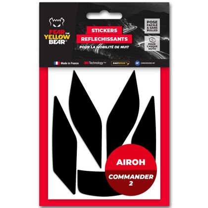 Fear The Yellow Bear Replica Airoh Commander 2 Reflecterende stickers - Zwart Ref: FYB0050 