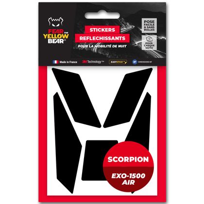 Fear The Yellow Bear Replica Scorpion Exo 1500 Air Reflecterende stickers - Zwart Ref: FYB0048 