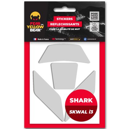 Stickers reflectantes Fear The Yellow Bear REPLICA SHARK SKWAL i3 - Blanco Ref : FYB0021 
