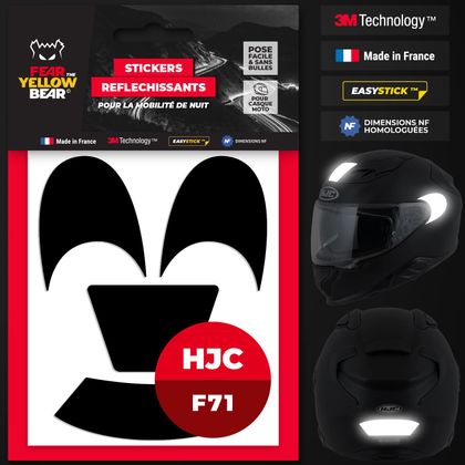 Stickers Réfléchissants Fear The Yellow Bear Replica HJC F71 - Noir