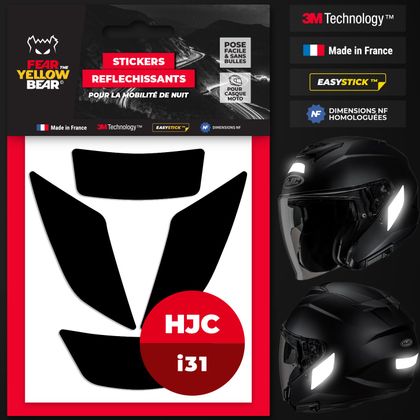 Fear The Yellow Bear REPLICA HJC I31 Reflektierende Sticker - Schwarz