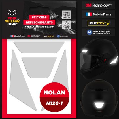 Stickers Réfléchissants Fear The Yellow Bear REPLICA Nolan N 120-1 - Blanc