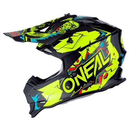 Casque cross O'Neal 2 SRS - YOUTH VILLAIN - NEON YELLOW GLOSSY