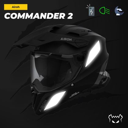 Fear The Yellow Bear Replica Airoh Commander 2 Reflecterende stickers - Zwart