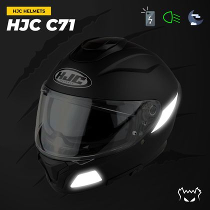 Stickers Réfléchissants Fear The Yellow Bear Replica HJC C71 - Noir