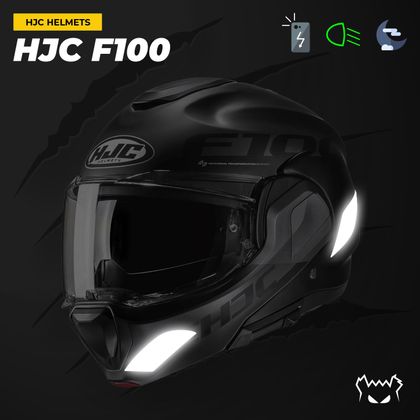 Fear The Yellow Bear Replica HJC F100 Reflektierende Sticker - Schwarz