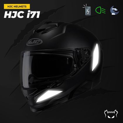 Fear The Yellow Bear Replica HJC I71 Reflective Stickers - Black