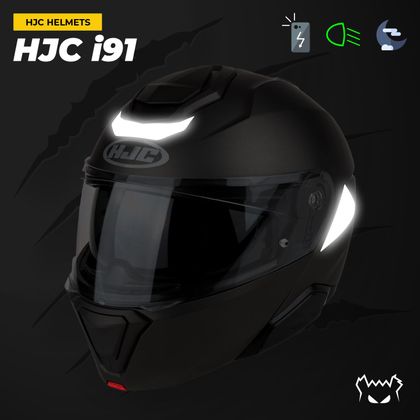 Fear The Yellow Bear Replica HJC I91 Reflective Stickers - Black