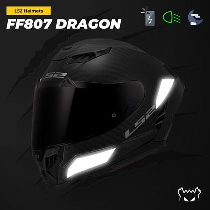 Stickers Réfléchissants Fear The Yellow Bear REPLICA LS2 FF807 Dragon - Noir