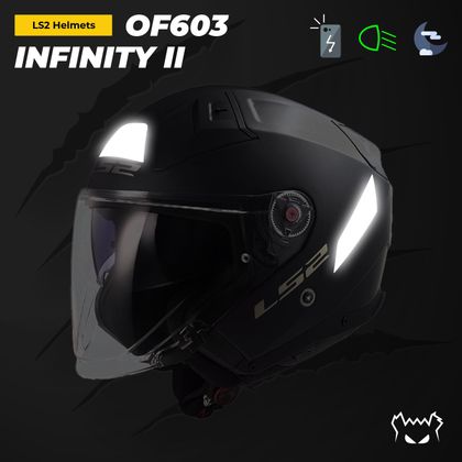 Fear The Yellow Bear Replica LS2 0F603 Infinity II Reflektierende Sticker - Schwarz