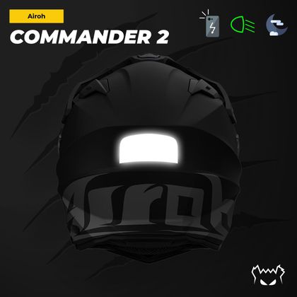 Fear The Yellow Bear Replica Airoh Commander 2 Reflecterende stickers - Zwart