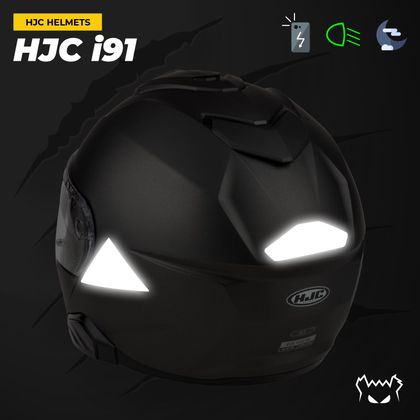 Fear The Yellow Bear Replica HJC I91 Reflective Stickers - Black