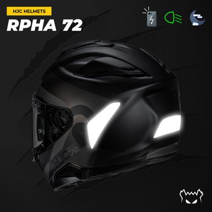 Stickers Réfléchissants Fear The Yellow Bear Replica HJC RPHA 72 - Noir