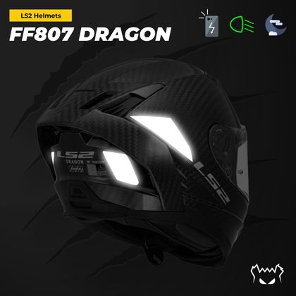 Stickers Réfléchissants Fear The Yellow Bear REPLICA LS2 FF807 Dragon - Noir