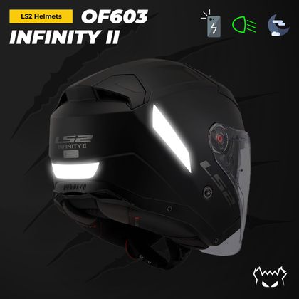 Fear The Yellow Bear Replica LS2 0F603 Infinity II Reflektierende Sticker - Schwarz
