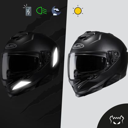 Fear The Yellow Bear Replica HJC I71 Reflective Stickers - Black