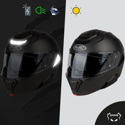 Fear The Yellow Bear Replica HJC I91 Reflective Stickers - Black