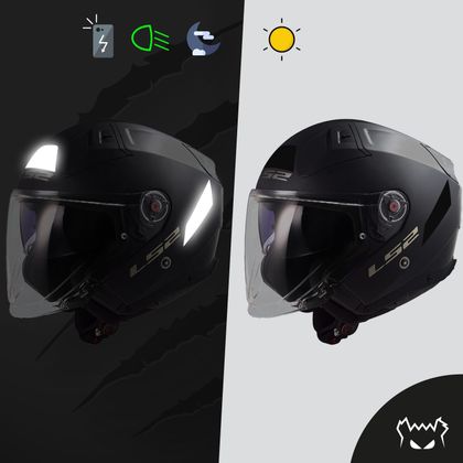 Fear The Yellow Bear Replica LS2 0F603 Infinity II Reflektierende Sticker - Schwarz
